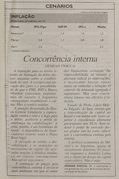 Demian Fiocca coluna Folha de São Paulo